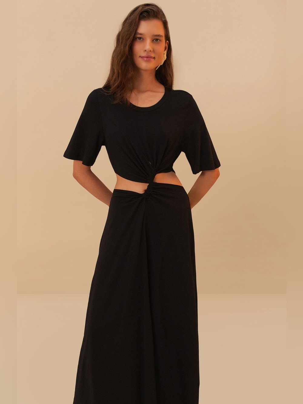 FARM Rio Black Knot-Detail Maxi Skirt